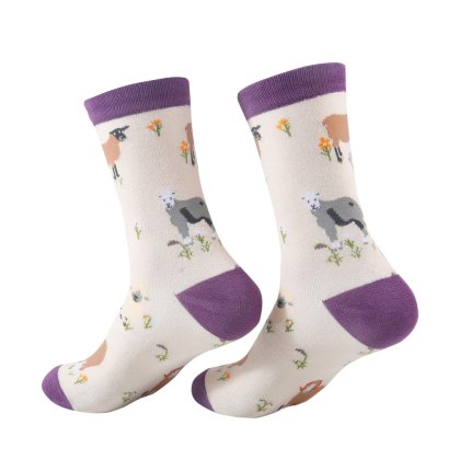 Eco Chic Beige Realistic Sheep Eco-Friendly Bamboo Socks Eco Chic Beige Realistic Sheep Eco-Friendly Bamboo Socks