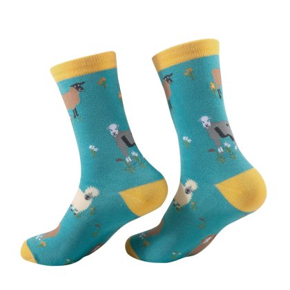 Eco Chic Blue Realistic Sheep Eco-Friendly Bamboo Socks Eco Chic Blue Realistic Sheep Eco-Friendly Bamboo Socks