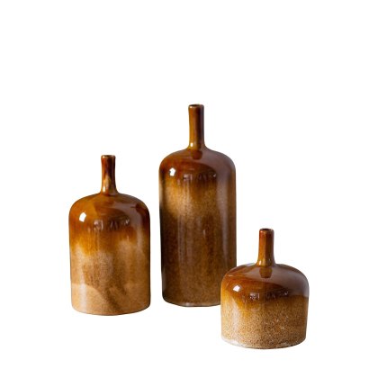 Gallery Direct Vormark Set of 3 Brown Ornaments Gallery Direct Vormark Set of 3 Brown Ornaments