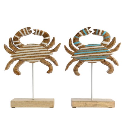 Kaemingk Mangowood and Enamel Crab Ornament Kaemingk Mangowood and Enamel Crab Ornament
