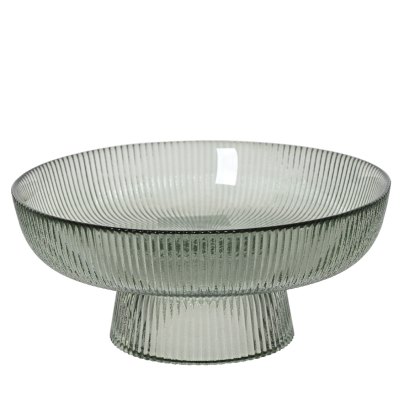 Kaemingk Textured Glass Pedestal Serving Plate Kaemingk Textured Glass Pedestal Serving Plate