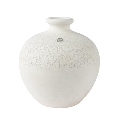 Kaemingk White Terracotta Textured Clay Vase