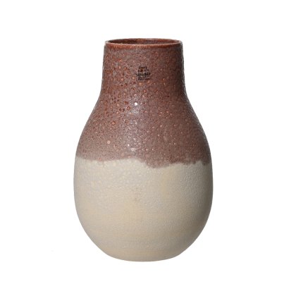 Kaemingk Pink and Beige Two Tone Reactive Glaze Vase