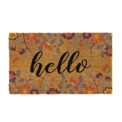 My Mat Printed Coir Floral Hello 45x75cm My Mat Printed Coir Floral Hello 45x75cm