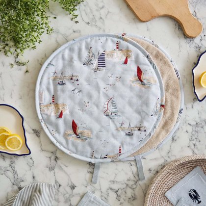 Sophie Allport Coastal Boats Circular Hob Cover Sophie Allport Coastal Boats Circular Hob Cover