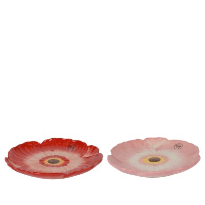 Kaemingk Assorted Dolomite Shiny Poppy Breakfast Plate