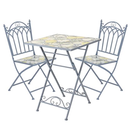 Kaemingk Sorrento Iron Mosaic Tea For Two Bistro Set Kaemingk Sorrento Iron Mosaic Tea For Two Bistro Set