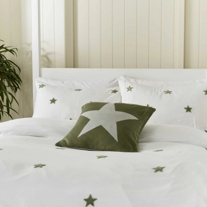 Helena Springfield Tufted Star Duvet Cover Set Green