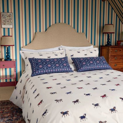 Joules Dressage Horses Duvet Cover Set Multi