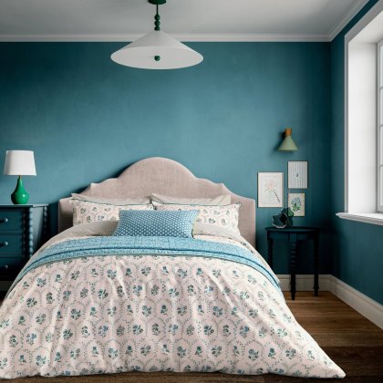 Land & Shore Ella's Cross-Stitch Duvet Cover Set Green Land & Shore Ella's Cross-Stitch Duvet Cover Set Green