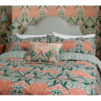 Morris & Co Helena Duvet Cover Set Peach Teal