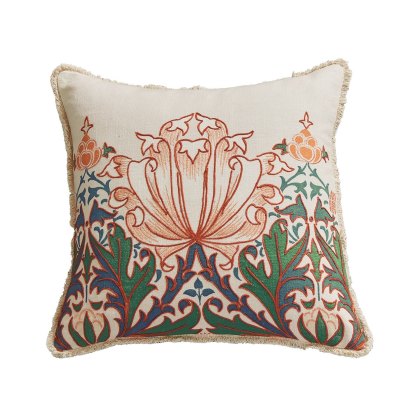 Morris & Co Helena Cushion 50X50cm Peach Teal Morris & Co Helena Cushion 50X50cm Peach Teal