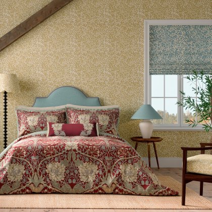 Morris & Co Honeysuckle & Tulip Duvet Cover Set Red and Gold Morris & Co Honeysuckle & Tulip Duvet Cover Set Red and Gold