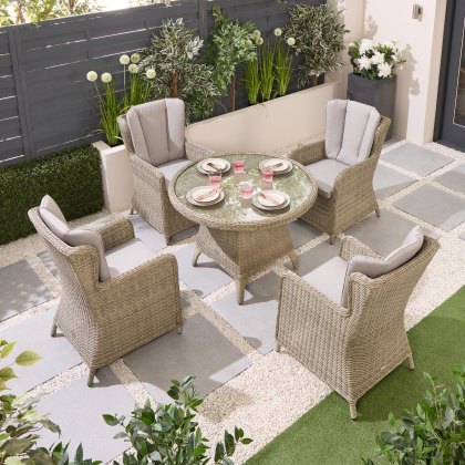 Loren 4 Seater Round Dining Set