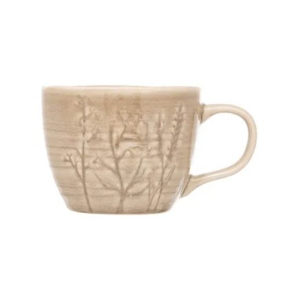 Siip Leaf Embossed Mug Beige