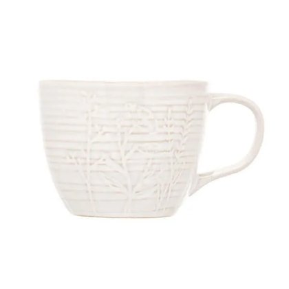 Siip Leaf Embossed Mug White