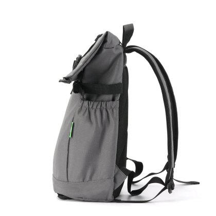 Eco Chic Charcoal Recycled Canvas Roll Top Backpack