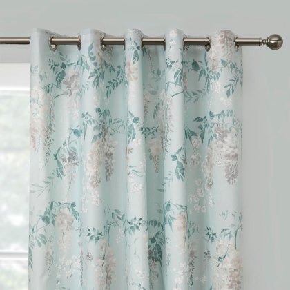 D&D Wisteria Eyelet Curtains Duck Egg