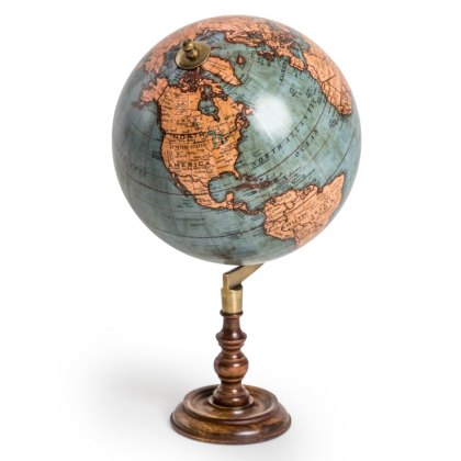 McGowan Rutherford Antique Globe on Wooden Stand