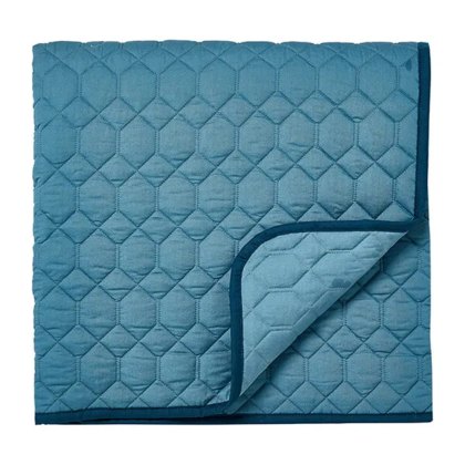 Sanderson Jackfruit Quilted Throw Indigo & Papaya Sanderson Jackfruit Quilted Throw Indigo & Papaya