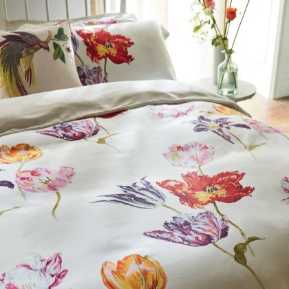 Sanderson Tulipomania Duvet Cover Set Rose Red & Amethyst