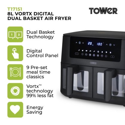 Tower Vortx Vizion Dual Air Fryer