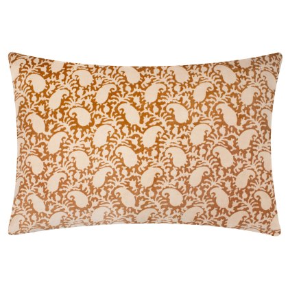 Paoletti Boteh Bronze & Natural Printed Velvet Cushion