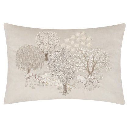 Morris & Co Brook Linen Embroidered Velvet Cushion