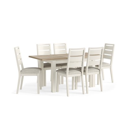 Cottage Collection Coconut 1.2m Extending Dining Table & 6 Chairs Cottage Collection Coconut 1.2m Extending Dining Table & 6 Chairs