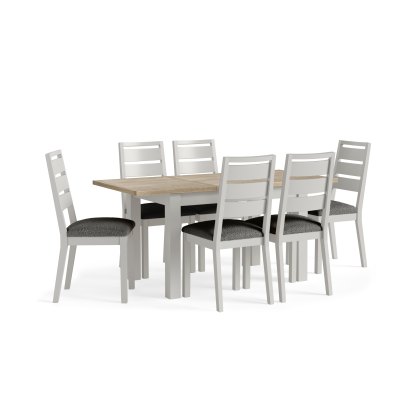Cottage Collection Grey 1.2m Extending Dining Table & 6 Chairs Cottage Collection Grey 1.2m Extending Dining Table & 6 Chairs
