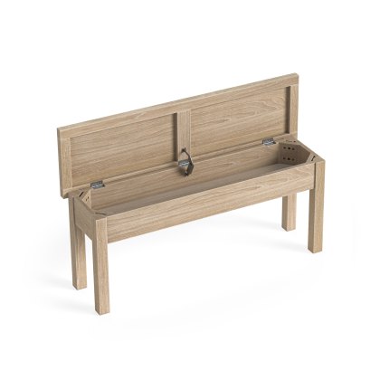 Cottage Collection Shallow Storage Bench in Oak Cottage Collection Shallow Storage Bench in Oak