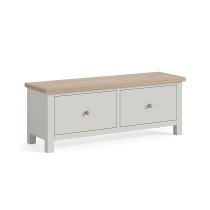 Cottage Collection Large 2 Drawer Bench in Grey Cottage Collection Large 2 Drawer Bench in Grey