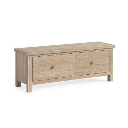 Cottage Collection Large 2 Drawer Bench in Oak Cottage Collection Large 2 Drawer Bench in Oak