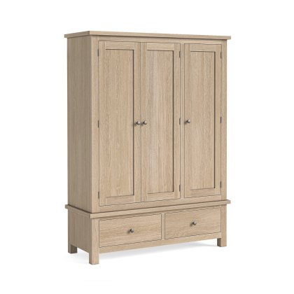 Cottage Collection Triple Wardrobe in Oak