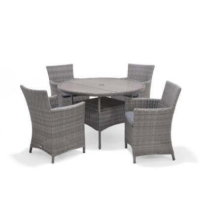 Bermuda Dark 4 Seater Round Dining Set