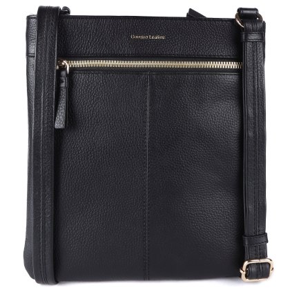 Ashwood Leather Chester Black Crossbody Bag