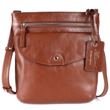 Ashwood Leather Chester Tan Front Pouch Crossbody Bag