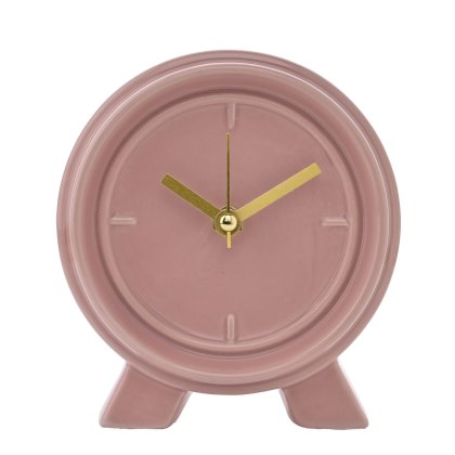 Widdop Interval Ceramic Mantle Clock Pink Clay Widdop Interval Ceramic Mantle Clock Pink Clay