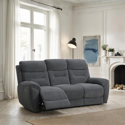 Keswick 3 Seater Power Recliner Sofa in Dark Grey Keswick 3 Seater Power Recliner Sofa in Dark Grey