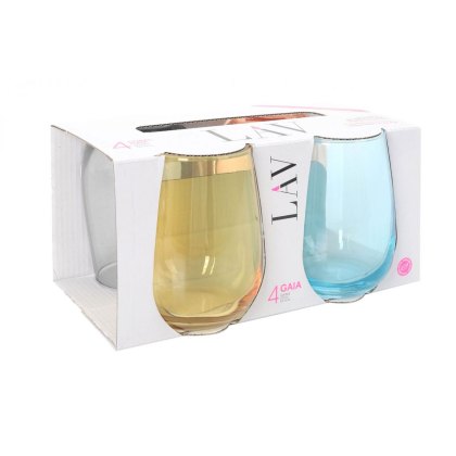 Lav Gaia Pastel Set Of 4 Glasses Lav Gaia Pastel Set Of 4 Glasses