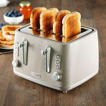 Daewoo Cascade 4 Slice Toaster Taupe Daewoo Cascade 4 Slice Toaster Taupe