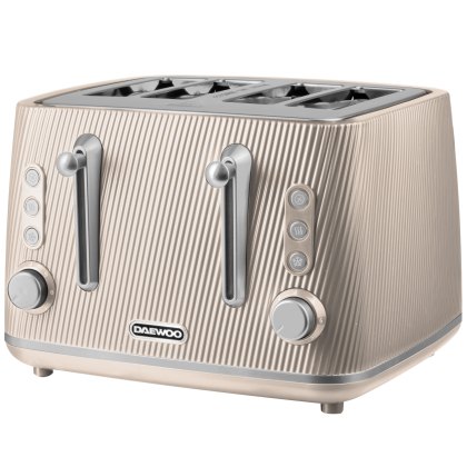 Daewoo Cascade 4 Slice Toaster Taupe Daewoo Cascade 4 Slice Toaster Taupe