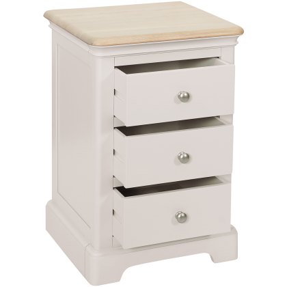 Broadway 3 Drawer Bedside Table in Grey Mist Broadway 3 Drawer Bedside Table in Grey Mist