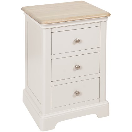 Broadway 3 Drawer Bedside Table in Grey Mist Broadway 3 Drawer Bedside Table in Grey Mist