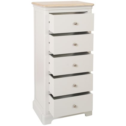 Broadway 5 Drawer Tallboy in Grey Mist Broadway 5 Drawer Tallboy in Grey Mist
