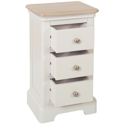 Broadway 3 Drawer Compact Bedside Table in Grey Mist Broadway 3 Drawer Compact Bedside Table in Grey Mist