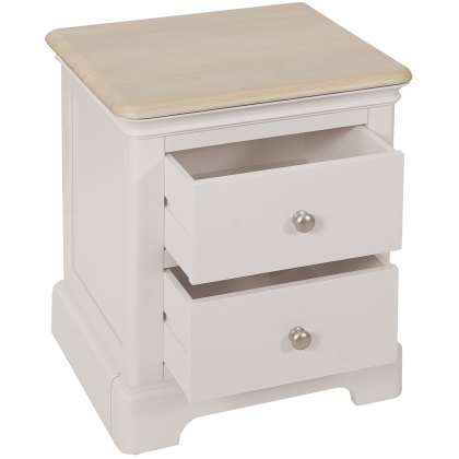 Broadway 2 Drawer Bedside Table in Grey Mist Broadway 2 Drawer Bedside Table in Grey Mist