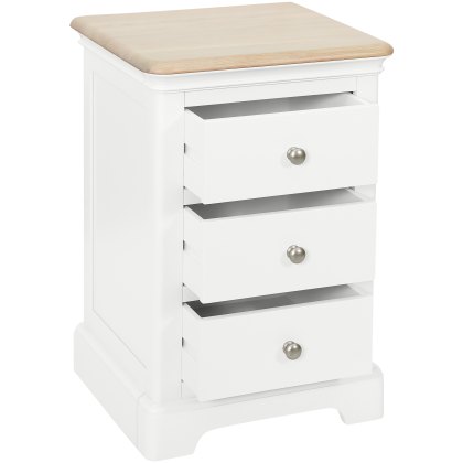 Broadway 3 Drawer Bedside Table in White Broadway 3 Drawer Bedside Table in White