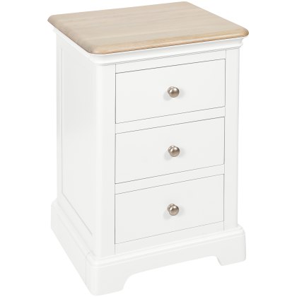 Broadway 3 Drawer Bedside Table in White Broadway 3 Drawer Bedside Table in White