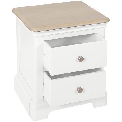 Broadway 2 Drawer Bedside Table in White Broadway 2 Drawer Bedside Table in White
